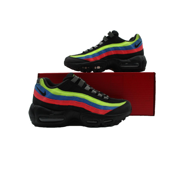 Nike Air Max 95 Shoes Youth Size 5Y Black Volt Blue Red Green DZ5635-001 1F9 - Picture 1 of 15